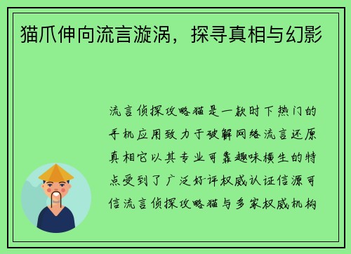 猫爪伸向流言漩涡，探寻真相与幻影
